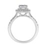 Double halo cushion halo Tiffany style engagement ring VR1025 through view