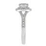 Double halo cushion halo Tiffany style engagement ring VR1025 side view