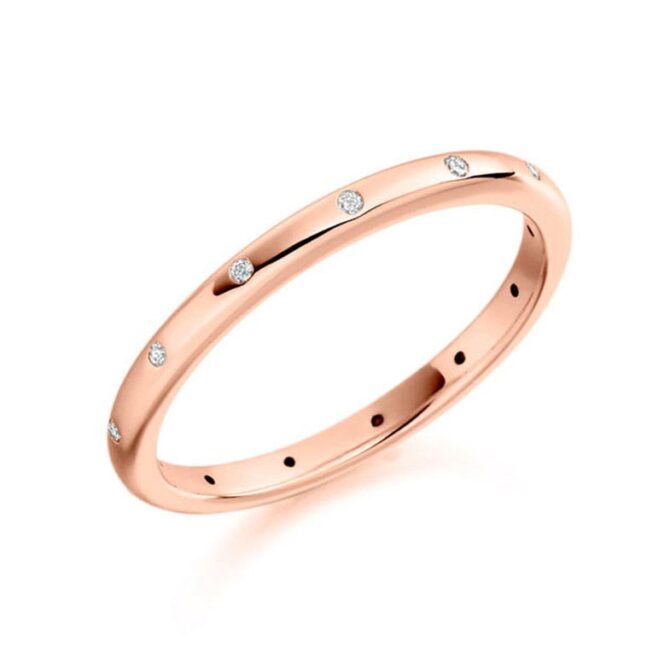 rose gold ladies diamond wedding ring wr2100