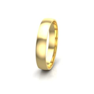 yellow gold modern court gents plain wedding band GWR1005