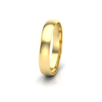 4mm yellow gold traditional court gents plain wedding ring
