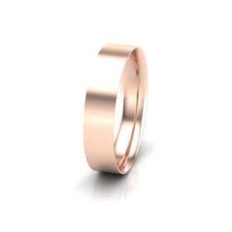 rose gold gents plain wedding ring flat court