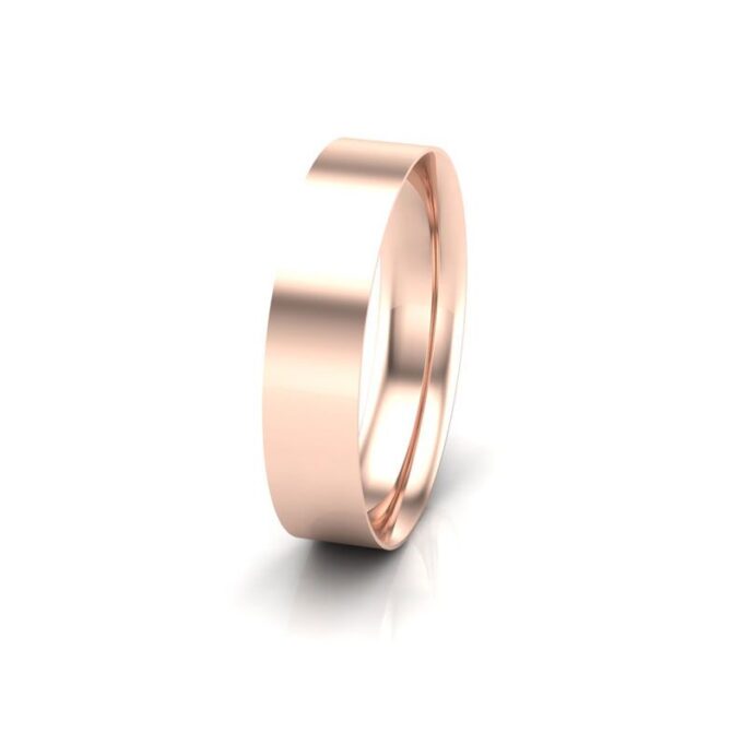 rose gold gents plain wedding ring flat court