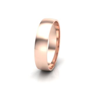 rose gold 5mm modern court gents plain wedding ring