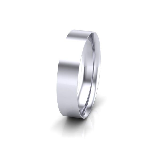 white gold flat court gents plain wedding ring