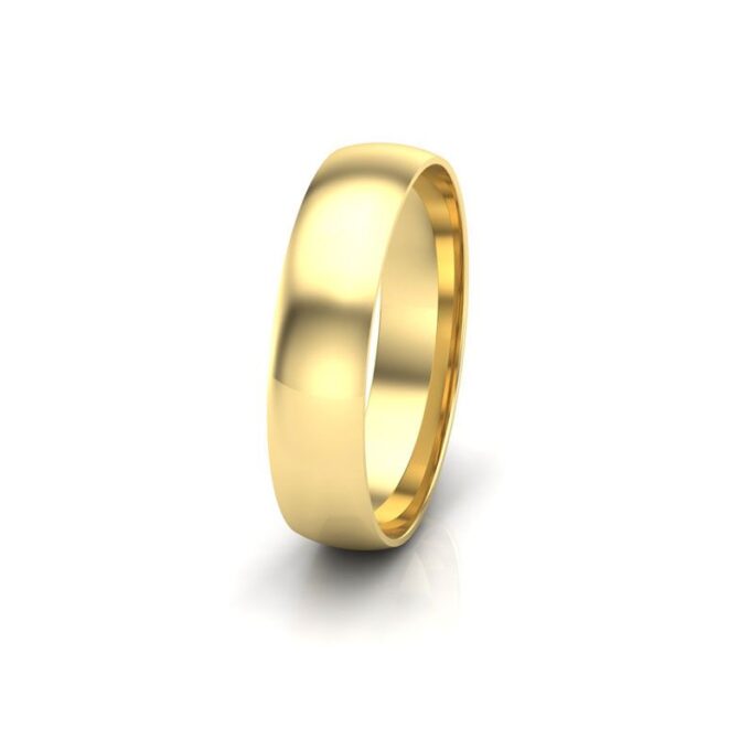 yellow gold traditional court gents plain wedding ring