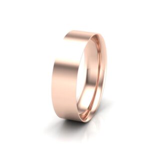 gents plain wedding band flat court in rose gold