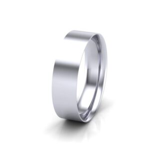 gents plain wedding band flat court in white gold