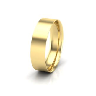 flat court plain gents wedding band in yellow gold