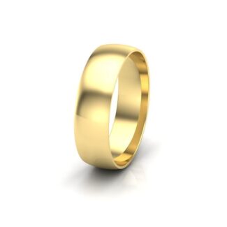 Yellow gold gents plain wedding band traditional court