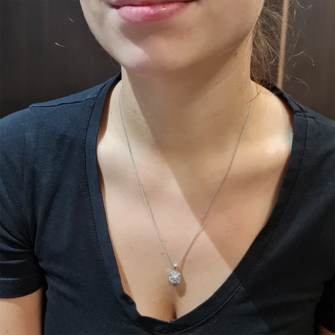 BPN003 0.17 Carat White Gold Natural Diamond Pendant-1