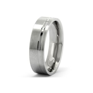gents wedding band with matte and brushed finish