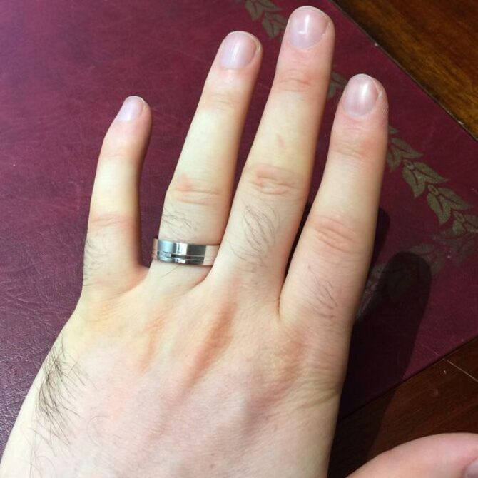 brushed style gents plain wedding band