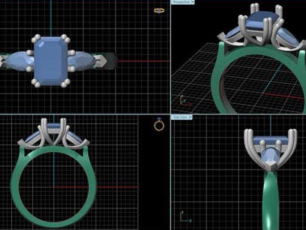 CAD designed drawing for designing your own engagement ring from Bespoke Diamonds Dublin