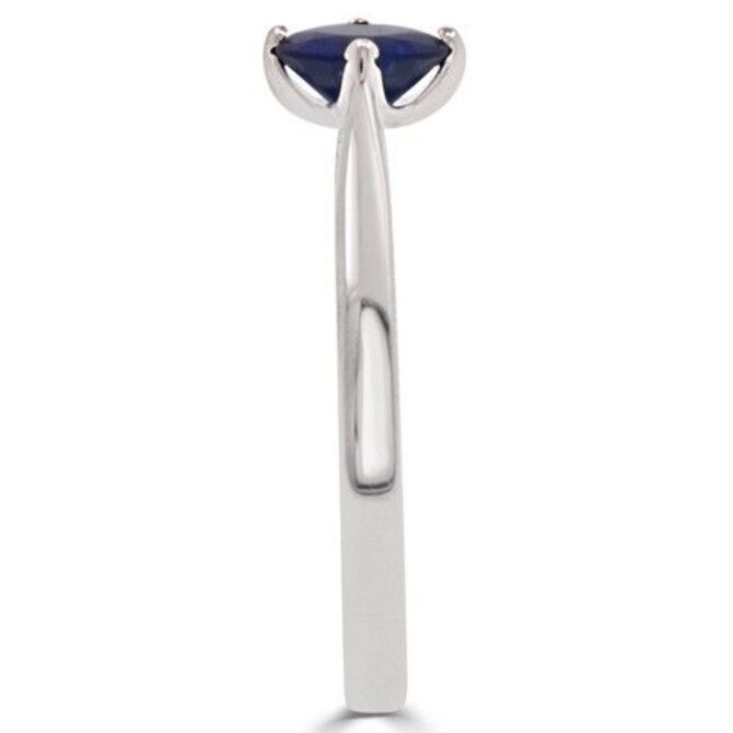 Round Cut Sapphire Diamond Solitaire Engagement Ring CR1017 - side view