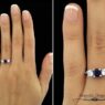 Trilogy Diamond and Sapphire Ring in Dublin jewellers CR1018 - on hand