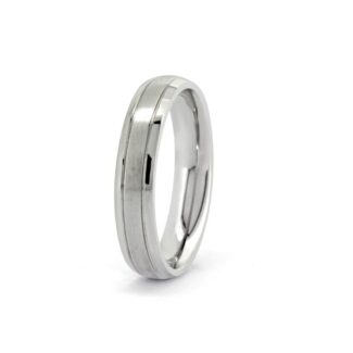 gents wedding band with matte centre
