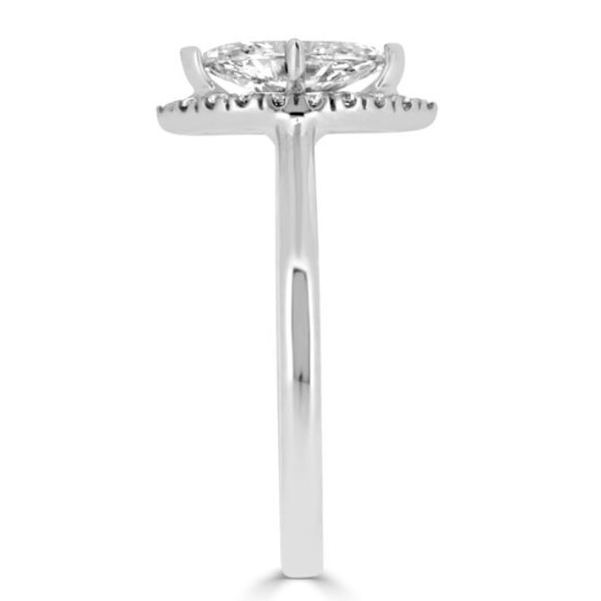 marquise diamond halo engagement ring VR1067 - side view