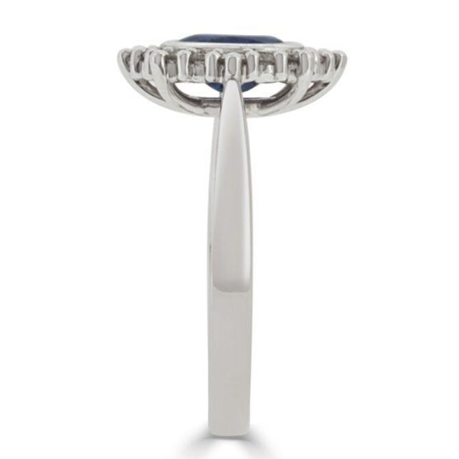 Oval Gemstone sapphire and diamond engagement ring cr1010 side view