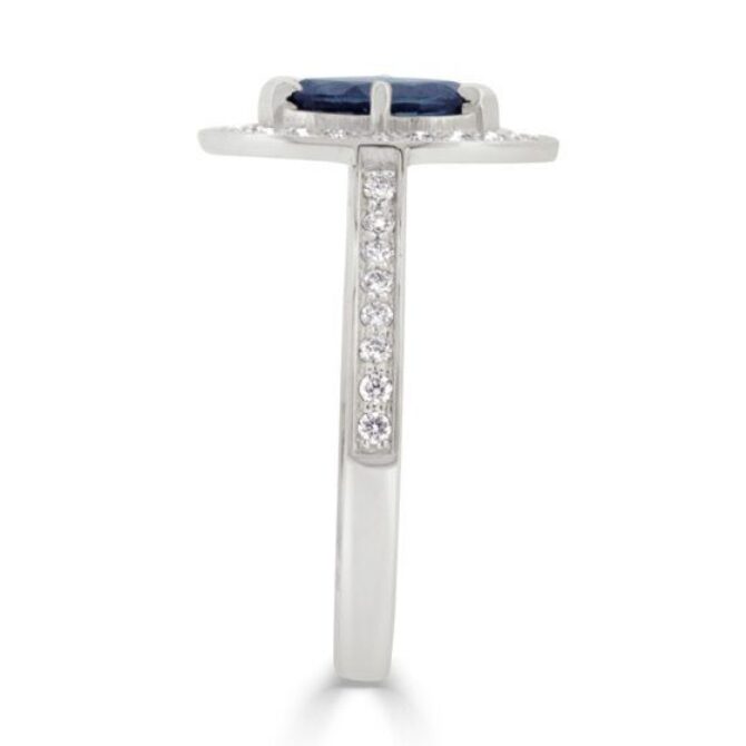 Sapphire Diamond Engagement Ring cr1001 side view