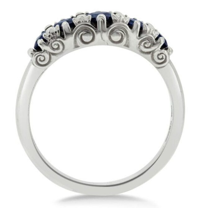 Vintage Sapphire Eternity Ring cr1003 - through view