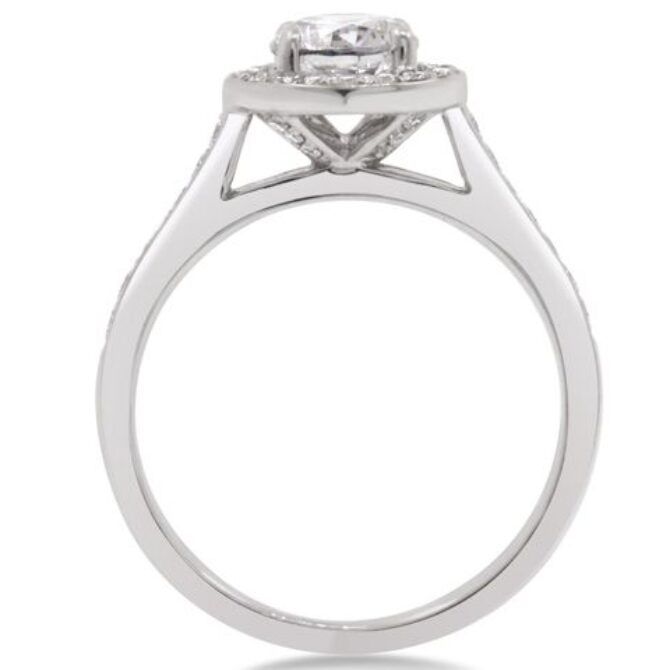 Pave set round cut diamond engagement ring VR1093 - through view