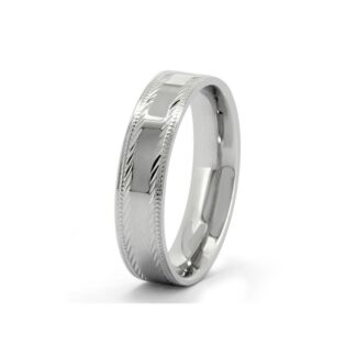 Vintage style gents wedding band GWR2017