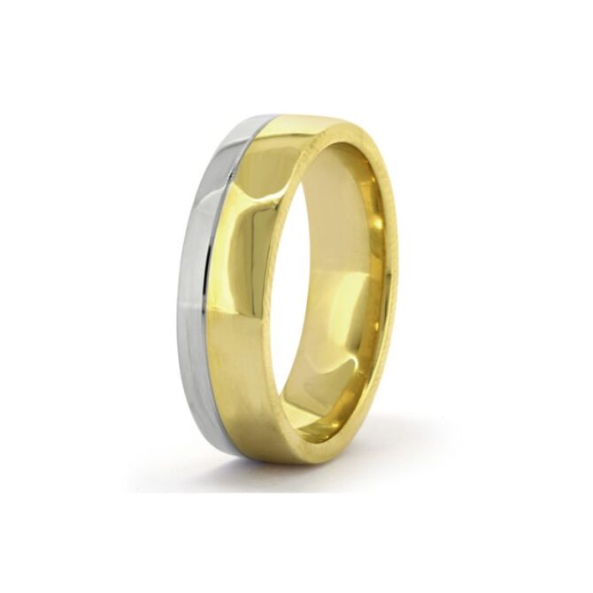 bi colour style gents wedding band
