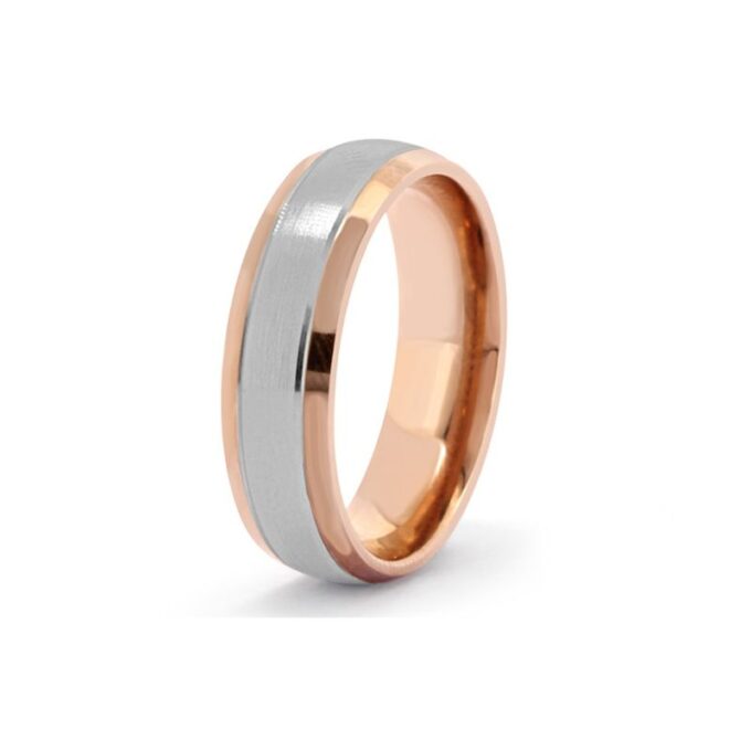 Bi colour styled gents wedding band