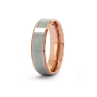 Bi colour styled gents wedding band