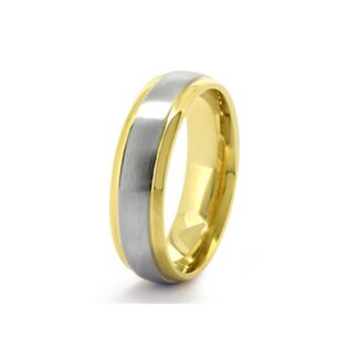 Bi colour matte style gents wedding band