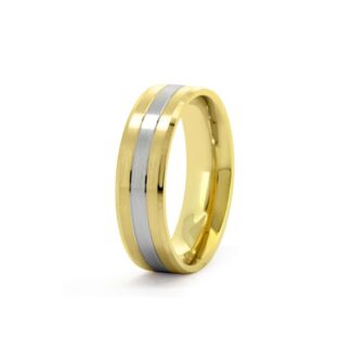 Bi colour styled gents wedding band