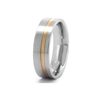 Rose gold and palladium gents wedding ring
