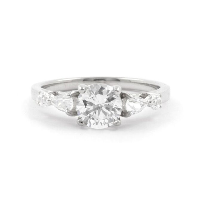Bespoke designed multi stone diamond engagement ring