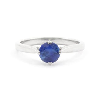 Bespoke Designed sapphire and diamond solitaire engagement ring