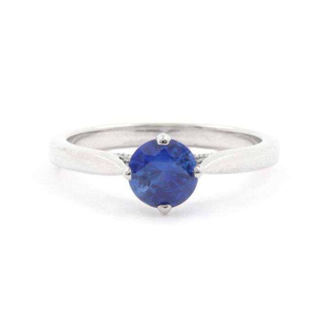 Bespoke Designed sapphire and diamond solitaire engagement ring