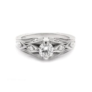 Vintage style bespoke designed diamond engagement ring