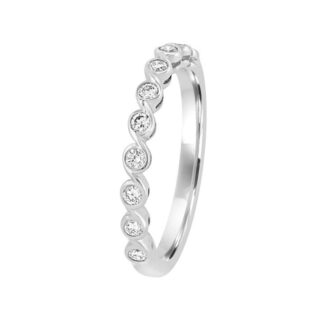 Vintage style diamond wedding ring in rub over setting wr003