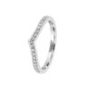 Pave set V shape wishbone wedding ring in white gold in Dublin Ireland wr051