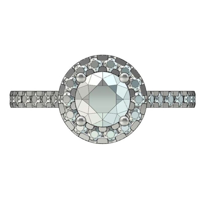 Custom Built Halo Diamond Engagemnet Ring SB0029