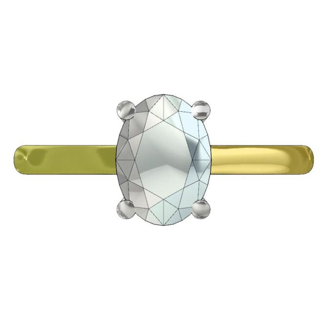Custom Design Oval Solitaire Engagement Ring-SB0071