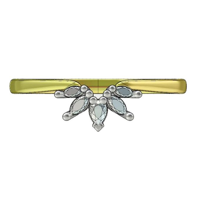 Custom Designed 5 Stone Pear and Marquise Diamond Ring SB0148
