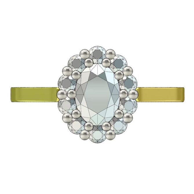 Custom Designed Diamod Halo Engagement Ring-SB0128