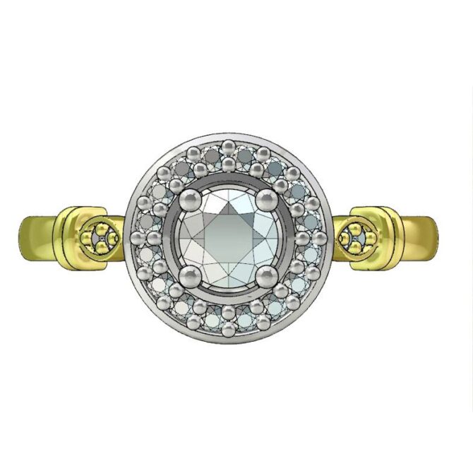 Custom Designed Diamond Halo Engagement Ring-SB0085