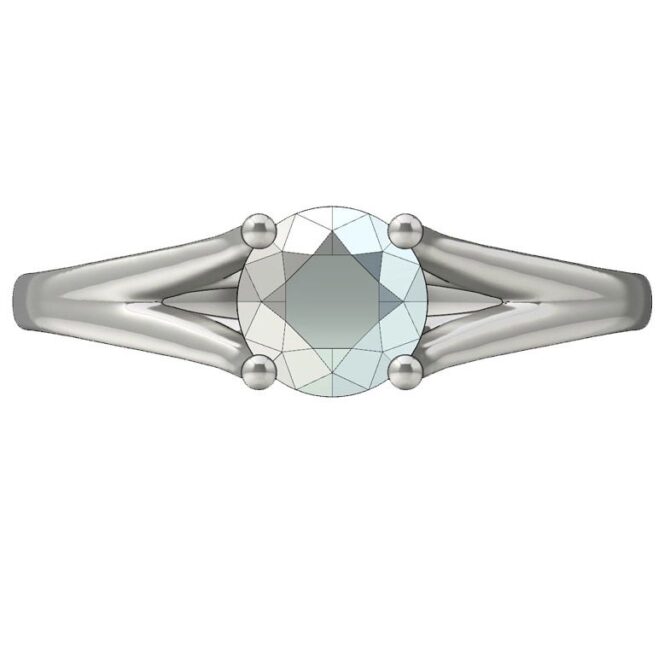 Custom Designed Diamond Solitaire Engagement Ring-SB0068