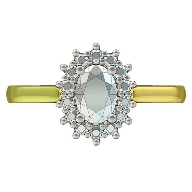 Custom Designed Oval Halo Engagement Ring-SB0052