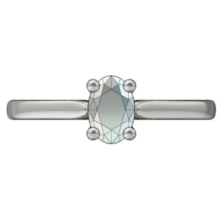 Custom Designed White Gold Oval Solitaire Ring SB0198