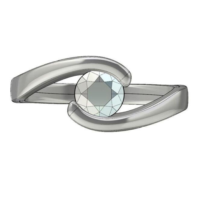 Custom Shaped and built Diamond Engagement Ring SB0043