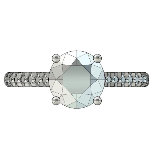 Custom built Round Solitaire Diamond Engagement Ring SB0051