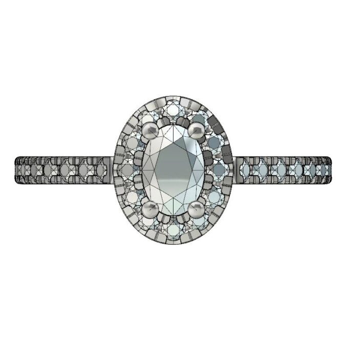 Custom designed diamond halo engagement ring SB0078